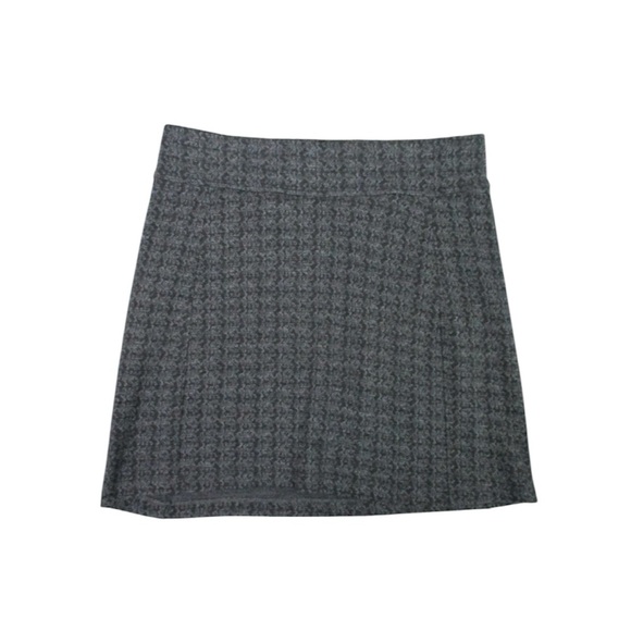 Ibex Skirt Small Black Gray 100% Zque Merino Wool Pull On Elastic Waist Pocket - Picture 1 of 5